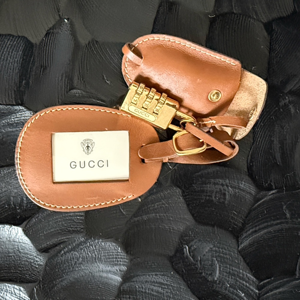 Vintage Gucci Luggage Tag and Lock